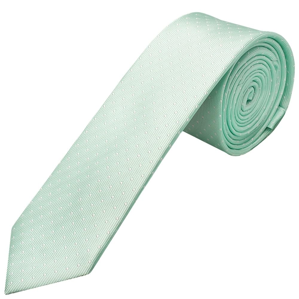 TIES R US Mint Polka Dot Skinny Boy's Tie Kids Tie