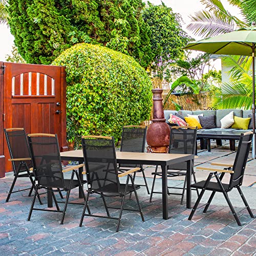 Outsunny Tavolo con 6 Sedie da Giardino Pieghevoli...