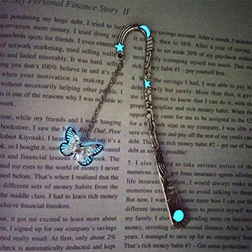 Luminous Bookmark, Retro Glow In The Dark Reading Bookmarks For Women Men Lovers,Book Markers With Pendant Holiday Gifts #TOP3