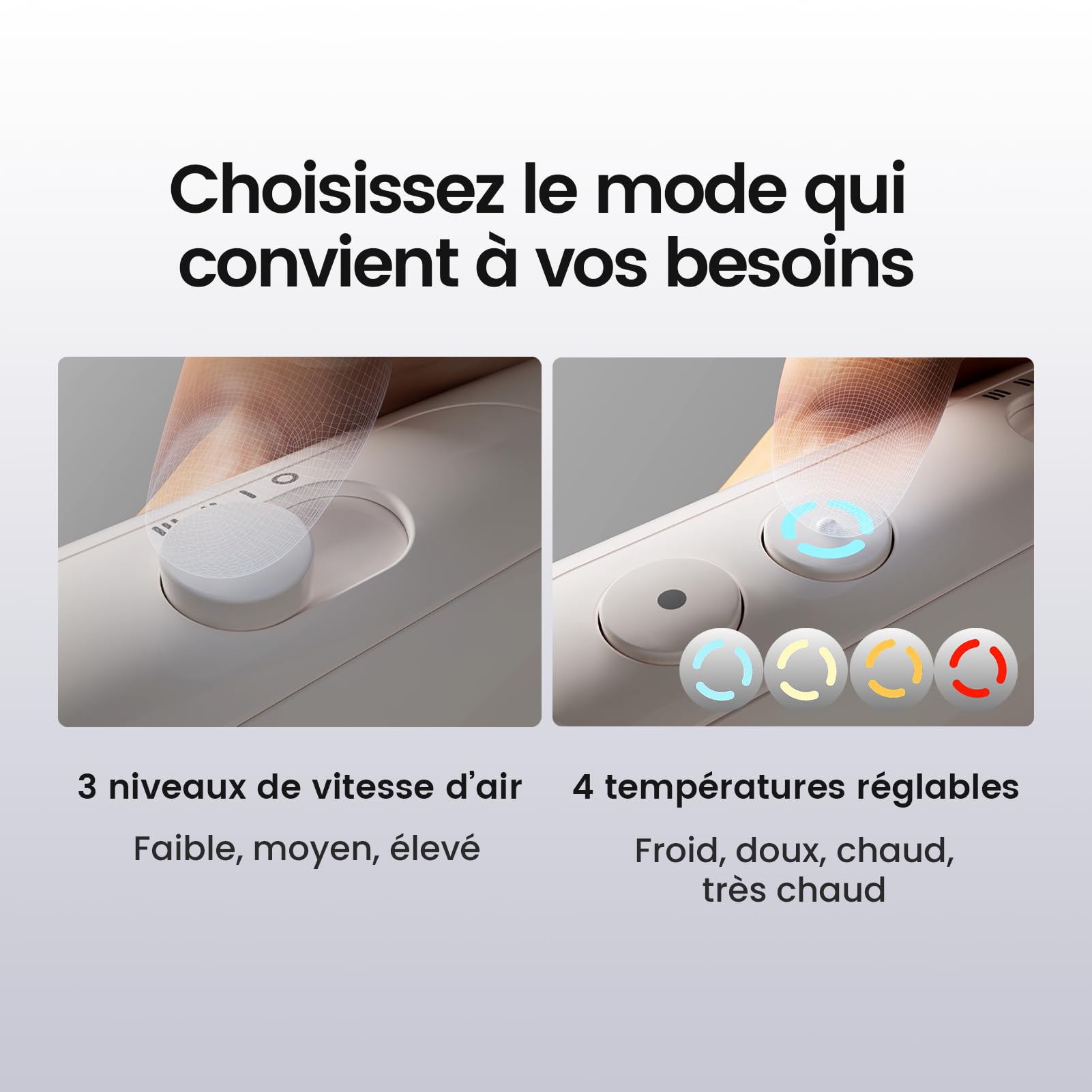 JirPet Sèche Cheveux pour Chien à Accrocher Au Cou, Portable 75 m/s, 3 Vitesses 4 Températures, Toilettage