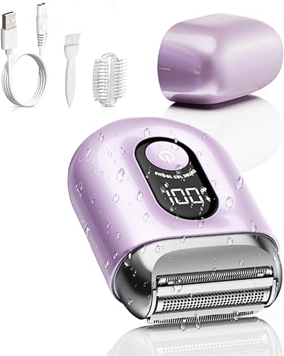 Maquinilla de afeitar eléctrica para hombres, mini afeitadoras eléctricas de aluminio, afeitadora facial húmeda y seca impermeable Ipx7, afeitadora