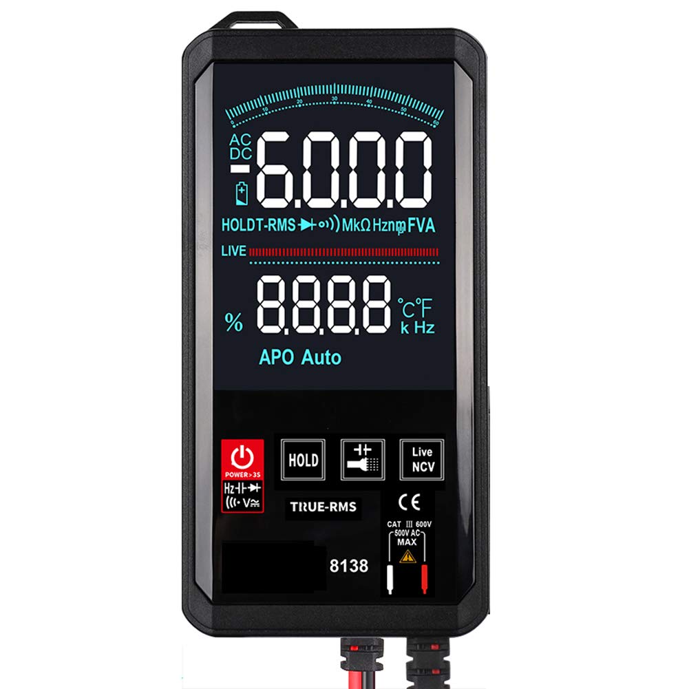 Meiyum Oscilloscope Multimeter, DC/AC Current Voltage Resistance Frequency Diode Tester 6000 Counts 200KHz Analog Bandwidth with Analog Bar Graph