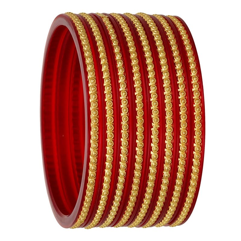 Joyeria Fashions Micro Plating Gold Plated Bangles Set (Pack of 8 Bangles) (2.10) (B0C8V38JTM) Amazon Price History, Amazon Price Tracker