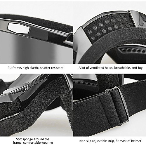 image for Dmeixs Motorcycle Goggles Dirt Bike Goggles Grip For Helmet Anti UV Wi