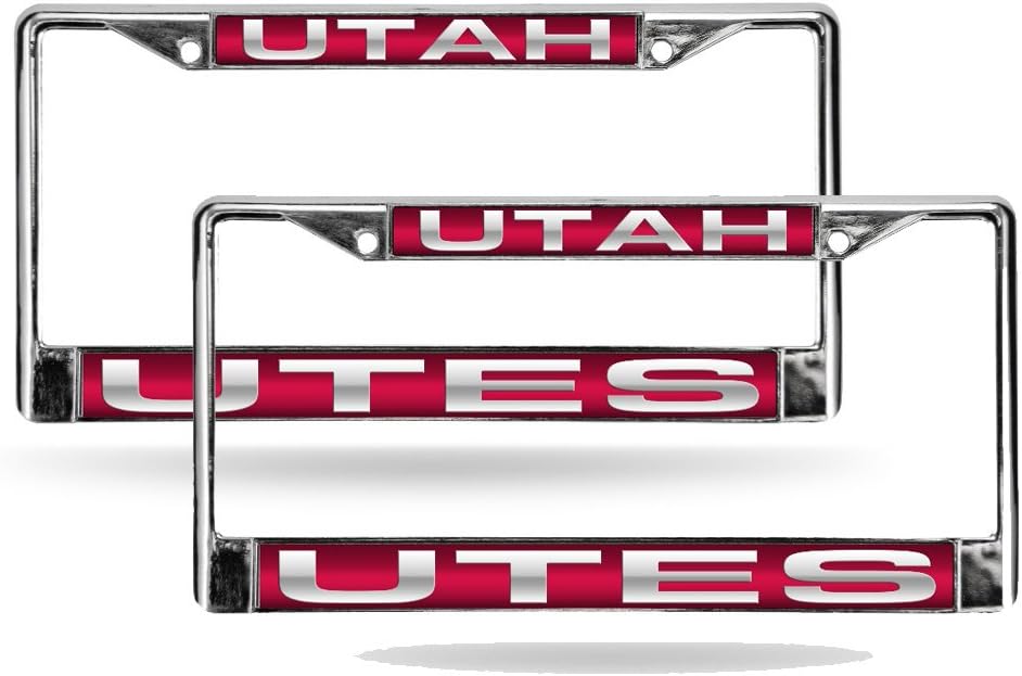 Utah Utes Chrome Metal Laser Cut License Plate Frame - Set of 2 Frames