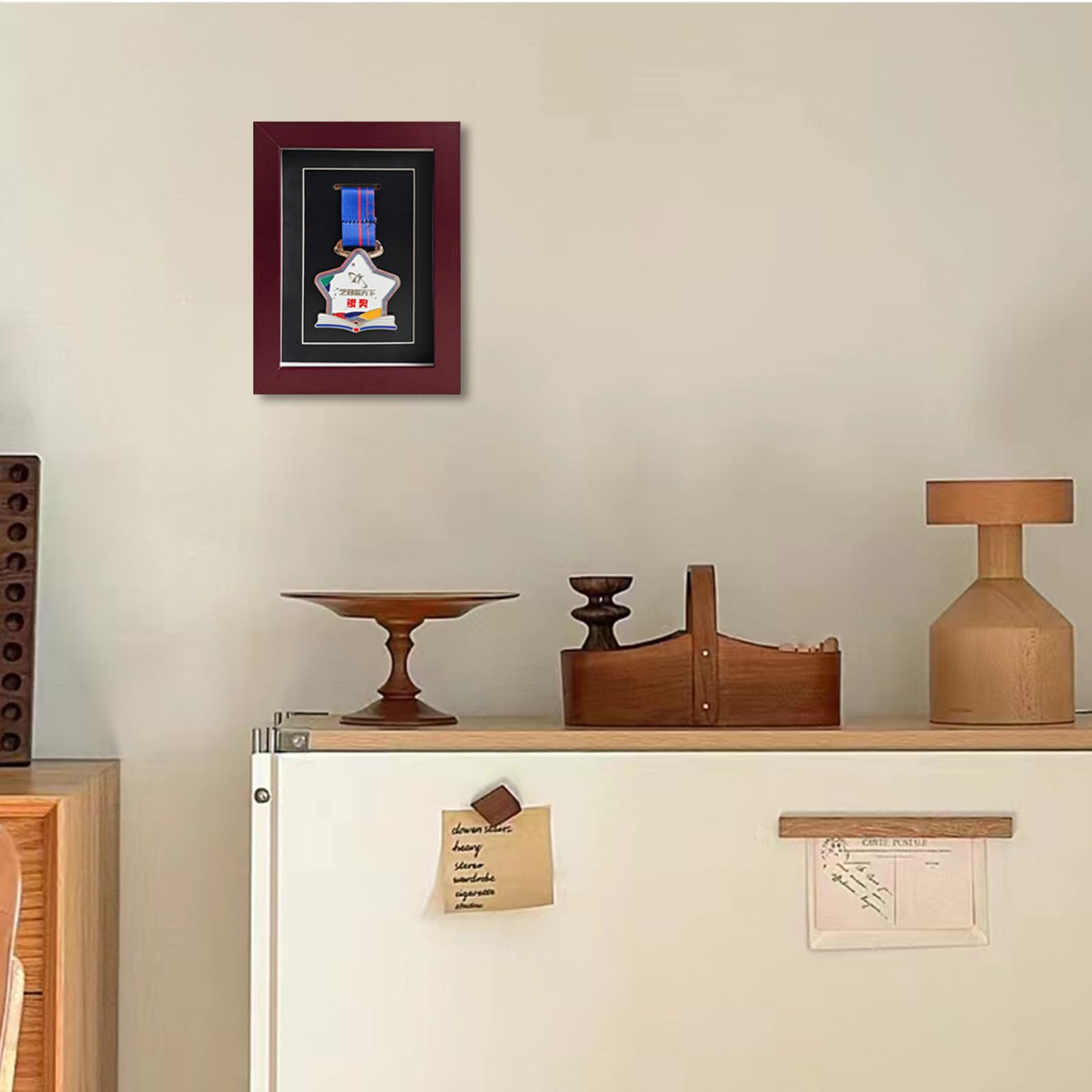 6x8 Inch Wooden Medal Display Case - Medal Holder for Athletes Veterans, Students, and Collectors - Wall-Mount & Desktop Stand - Image 4