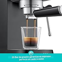 Vista 2 de CASABREWS CM5418 Cafetera espresso de 20 bares, cafetera de espresso de acero inoxidable con espumador de leche, máquina de capuchino compacta
