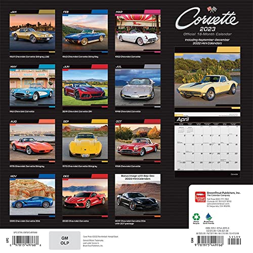 Corvette-OFFICIAL-2023-12-x-24-Inch-Monthly-Square-Wall-Calendar-BrownTrout-Chevrolet-Motor-Muscle-Car