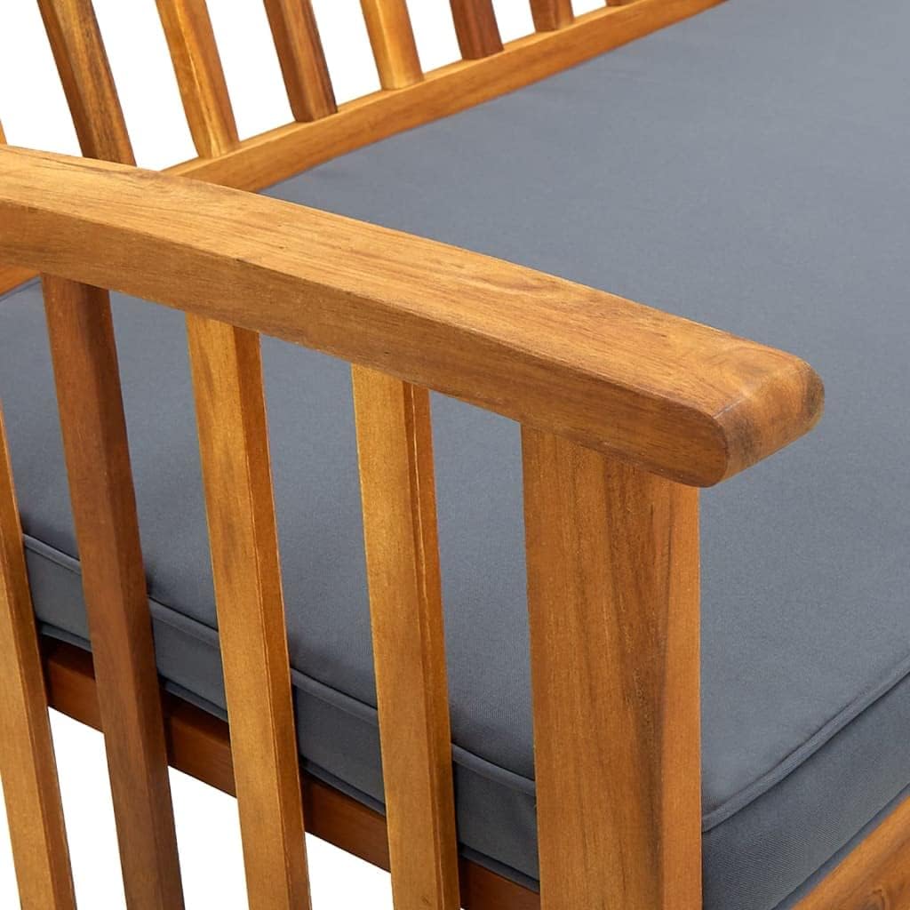 Patio Bench with Cushion,Outdoor Bench,Garden Bench,Porch Chair,Park Bench,Lounge Bench,Comfortable Bench,Featuring Slatted Design, for Porch,Courtyard,Garden,Park,Backyard,46.9" Solid Acacia Wood