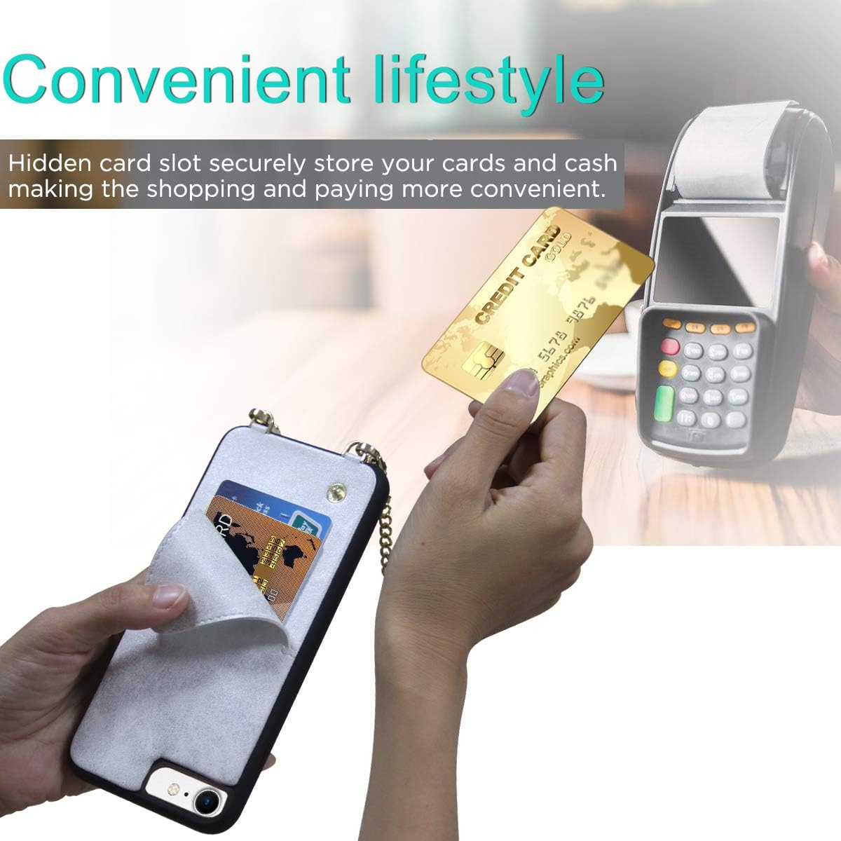 JLFCH Wallet Case for Galaxy S10, 6.1 inch, Leather Wallet Case Credit Card Holder Crossbody Chain Shoulder Strap Handbag Purse Protective Cover for Samsung Galaxy S10, 6.1 inch 2019