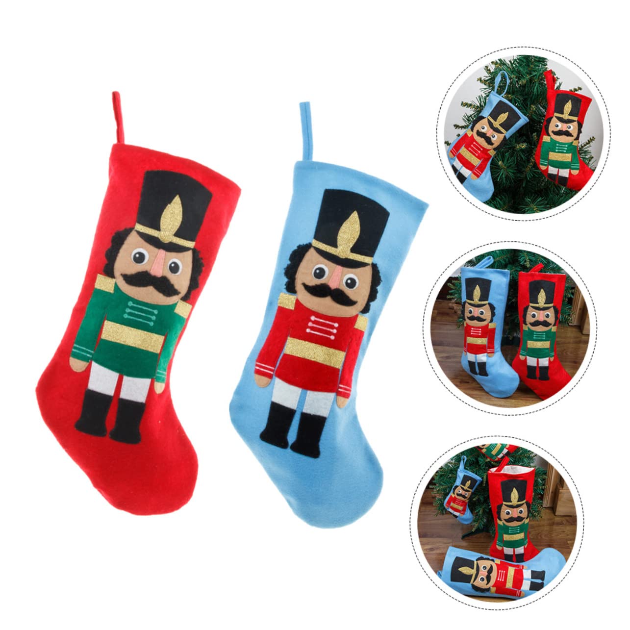 ABOOFAN 4stücke Weihnachtssocken Große Nikolausstrümpfe Für Christbaumdekoration Zum Befüllen Mit Süßigkeiten Vielseitig Einsetzbar Als Weihnachtsanhänger Und Geschenktüte