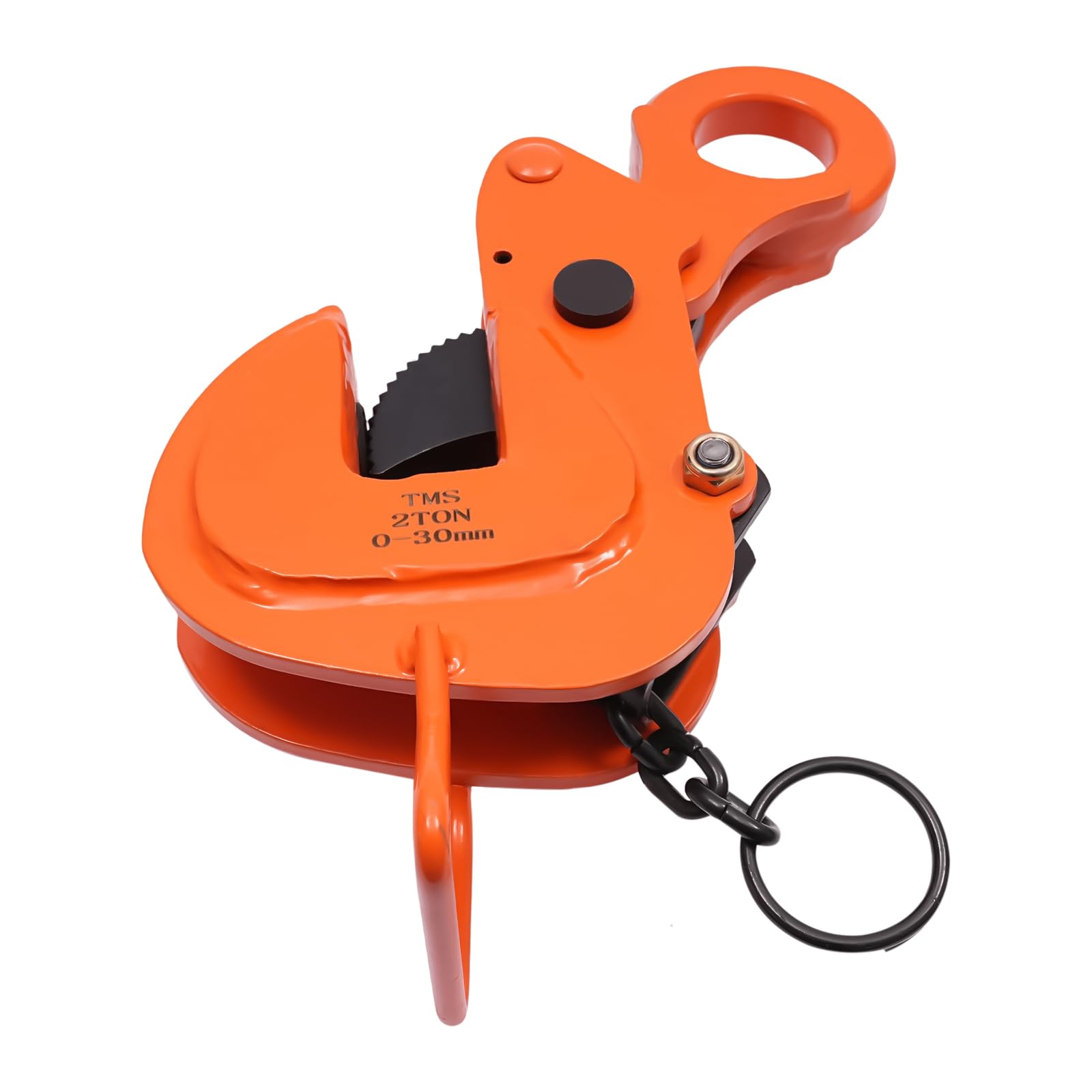 Morsetto per sollevamento lamiera, 2 pezzi, 0 – 3 cm, piastra verticale in acciaio, morsetto di sollevamento in lamiera, per cantieri, magazzini, terminali portuali