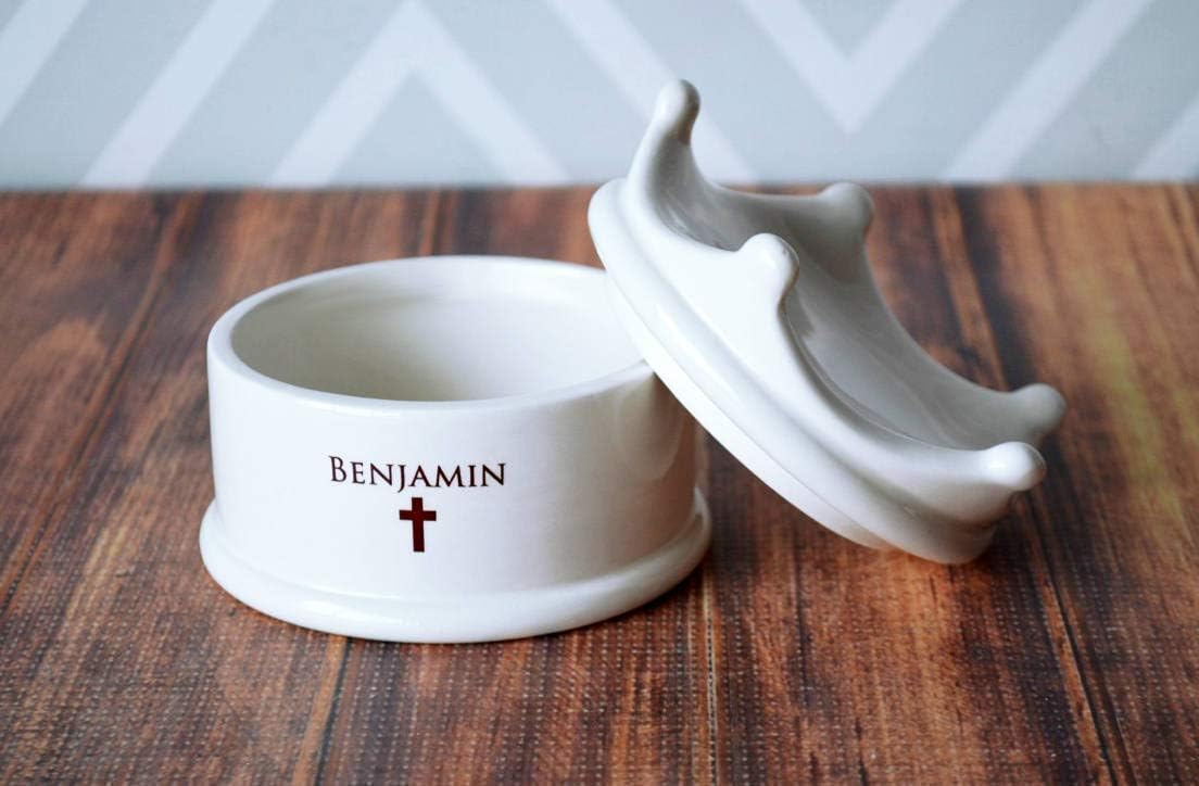 Susabella Personalized Baptism Gift, First Communion Gift, Confirmation Gift - With Irish Blessing or Custom Text - Crown Keepsake Box