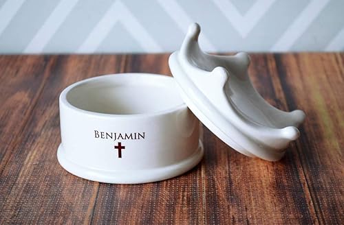 Miniatura 2 de Personalized Baptism Gift, First Communion Gift, Confirmation Gift - With Irish Blessing or Custom Text - Crown Keepsake Box