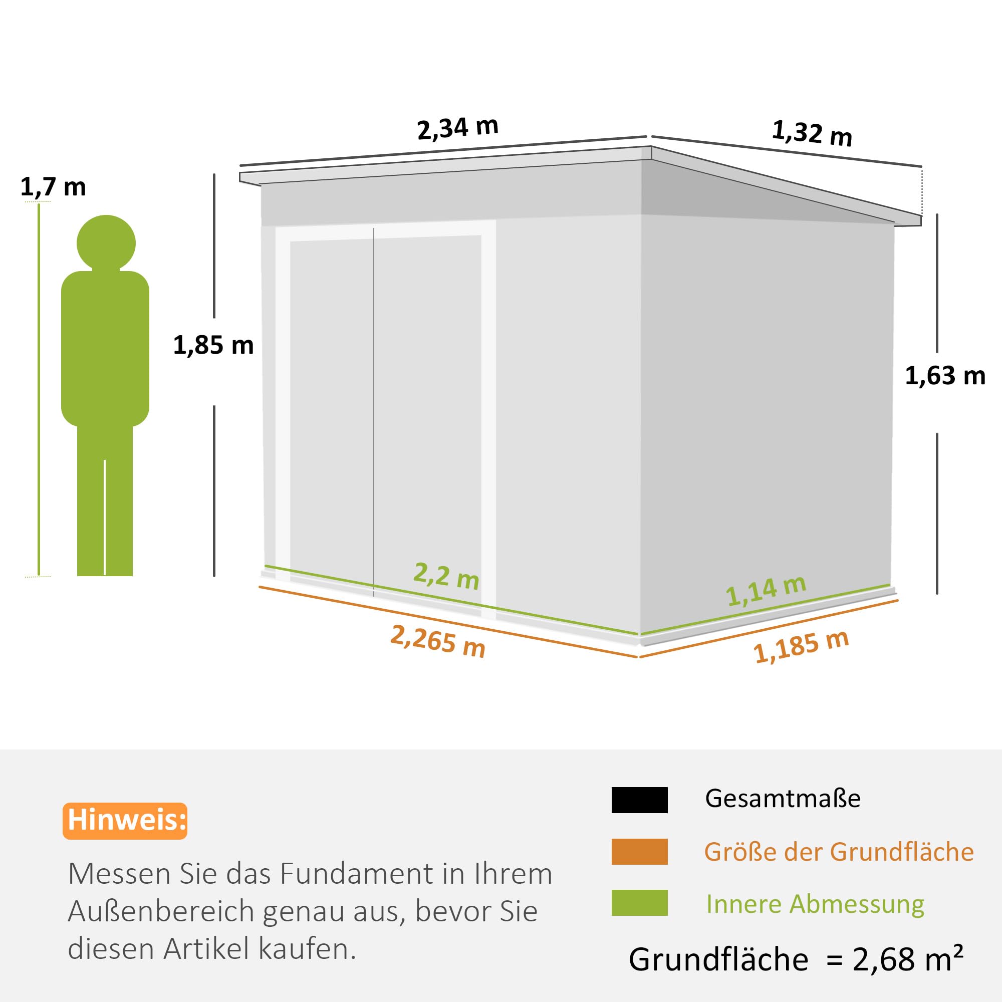 Outsunny Metalowy Schowek Ogrodowy 2,68 m², zamykany, z 3 drzwiami, wentylacją, spadzistym dachem, rękawicami, 234 x 132 x 185 cm, odporny na warunki pogodowe, do ogrodu