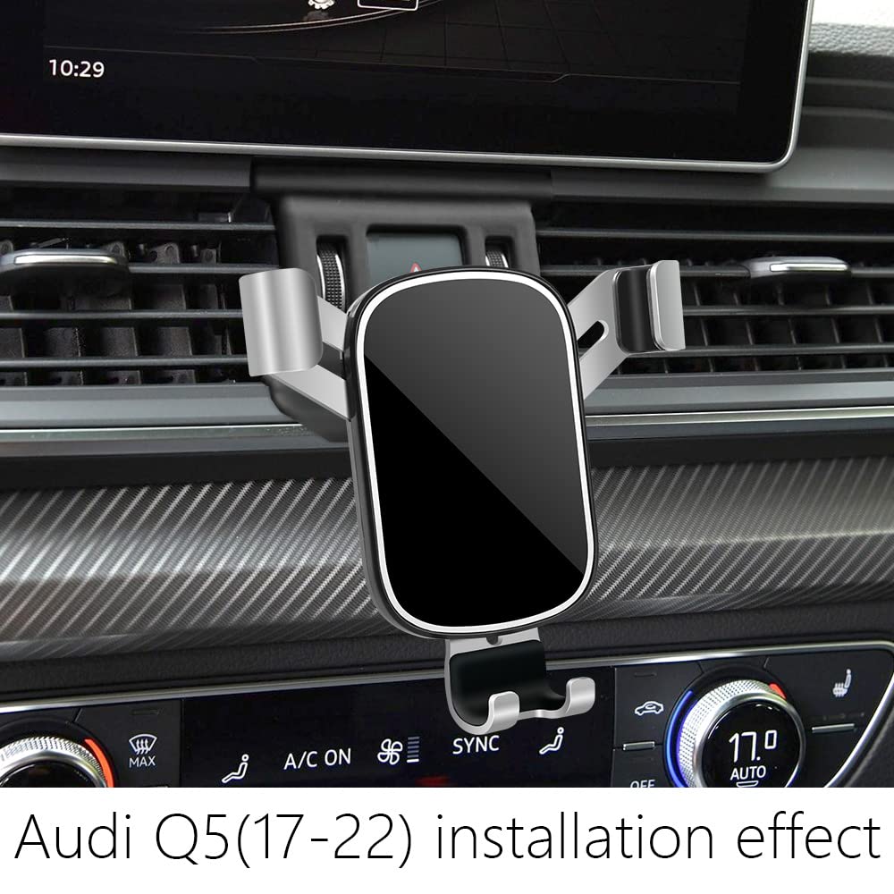 LUNQIN Car Phone Holder for Audi Q5 2018-2024 and Audi SQ5 2018-2024 Auto Interior Accessories Best Phones Mount Cell Cellphone Mobile Cradle Charging Navigation Bracket Screen Air Vent Accessory