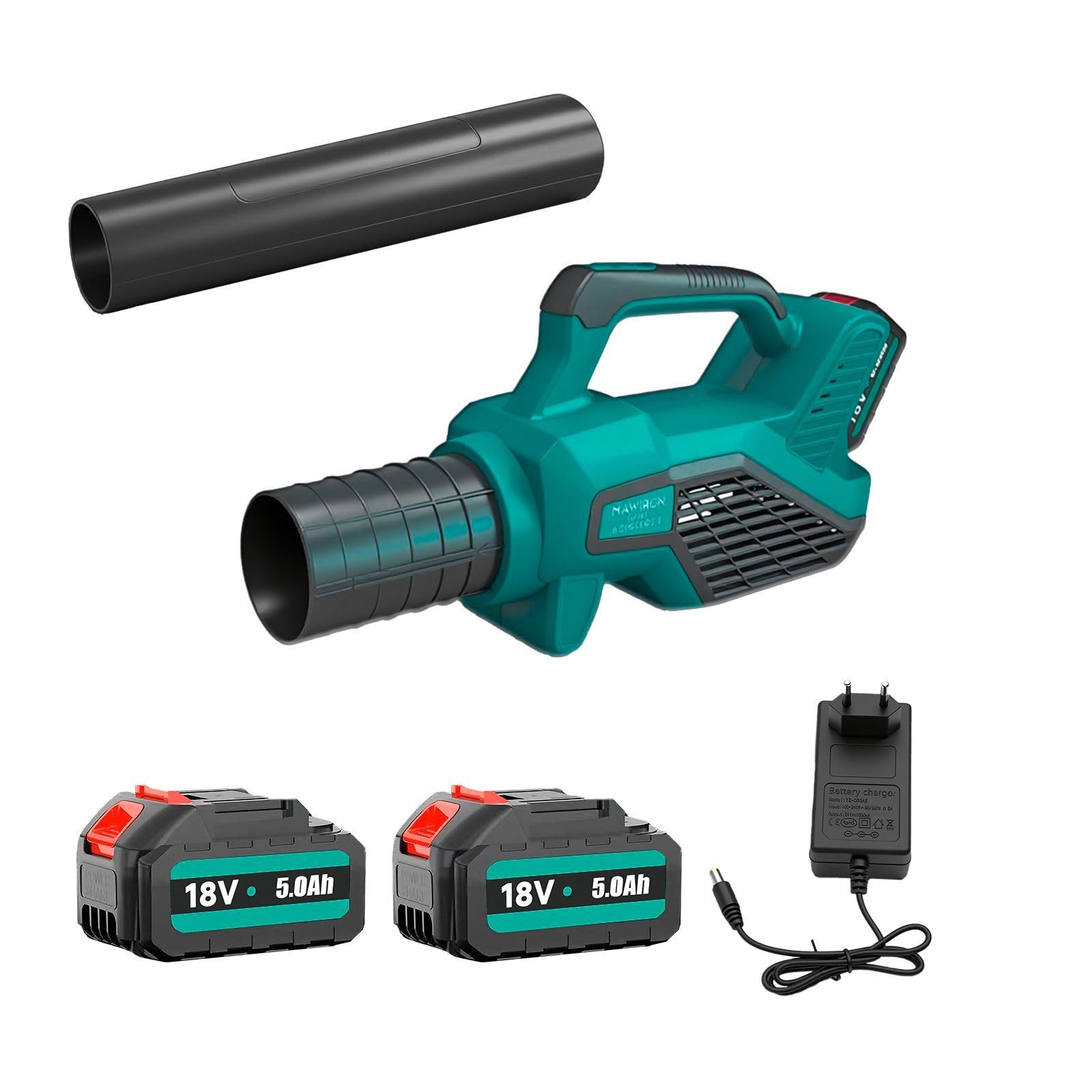 Soplador de hojas inalámbrico para Makita, 2 unidades de batería de 5500 mAh, 530 CFM, sin escobillas, para el cuidado del césped, burbujas, limpieza de terrazas y garajes