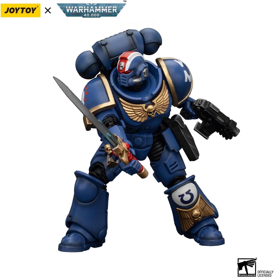 JOYTOY Action Figures Warhammer 40K 4.76inch Heroes of The Chapter Primaris Lieutenant Erastus 1/18 Movable Model Collectible Figurine