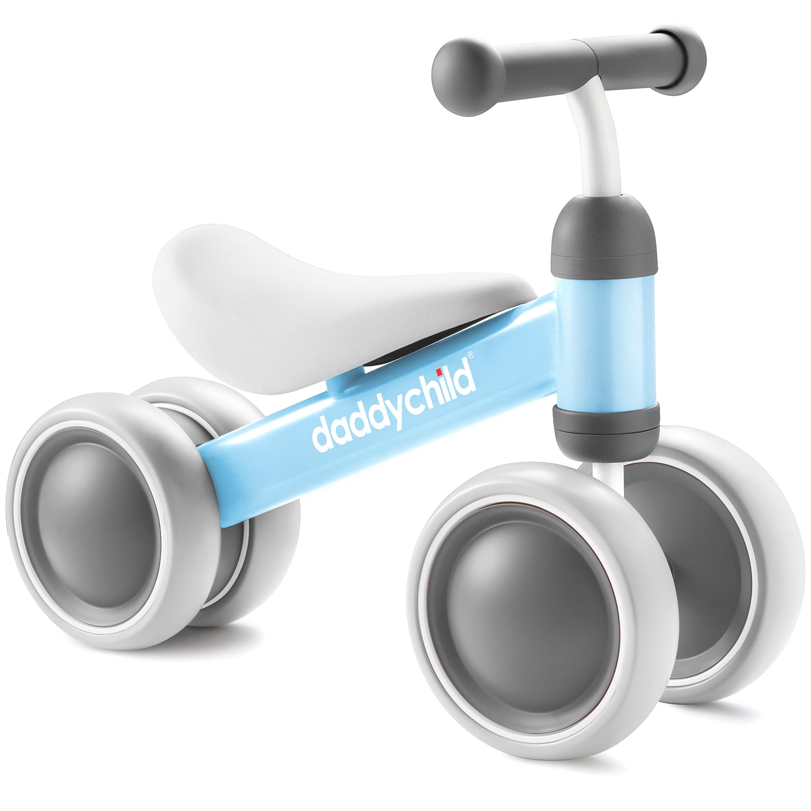 DADDYCHILD Baby Balance Bike for 12-24 Month Toddler, Toys for 1 Year Old Kids, No Pedal Infant 4 Wheels Baby Walker, Ride On Toys for Boys & Girls, Best First Birthday Gifts Children