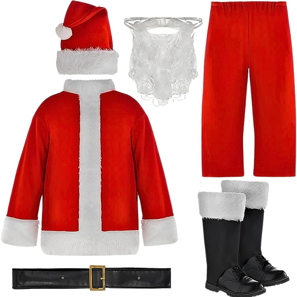 Amscanparty City Flannel Classic Santa Suit Christmas Costume For