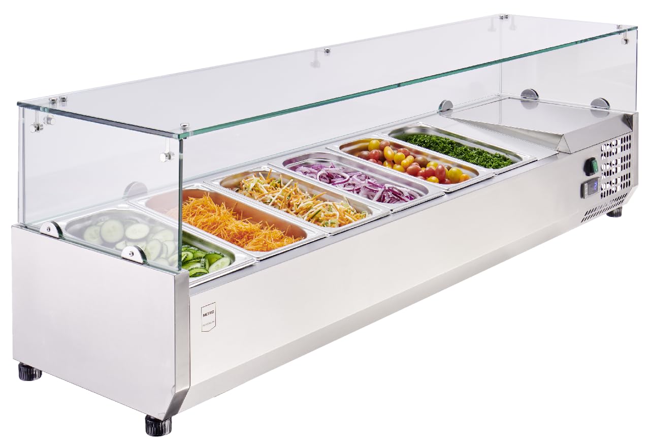 METRO Professional Vitrina refrigerada GHS1150, 53 L, refrigeración por aire, 180 W, color plata
