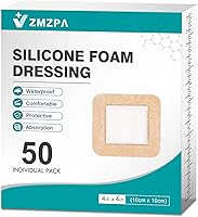 Vista 8 de 8 vendajes de espuma de silicona con borde suave de 4 x 4, vendajes de silicona impermeables para el cuidado de heridas, parches para úlceras