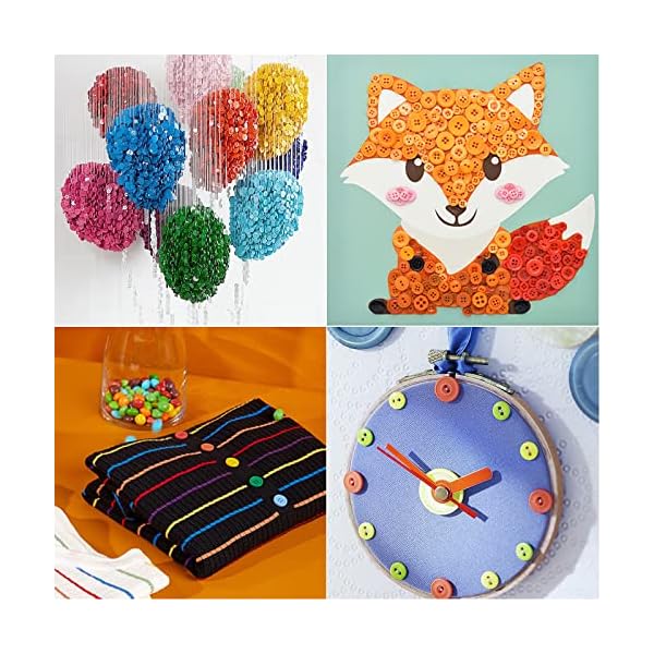 OELFFOW Round Sewing Buttons, Buttons for Sewing (10mm) 10 Color Resin Buttons for Sewing Children Sweater, Shirt, DIY Craft, Buttons for Crafts, Clothing Fasteners Buttons for Crafts Pack of 200 Pcs - Image 5