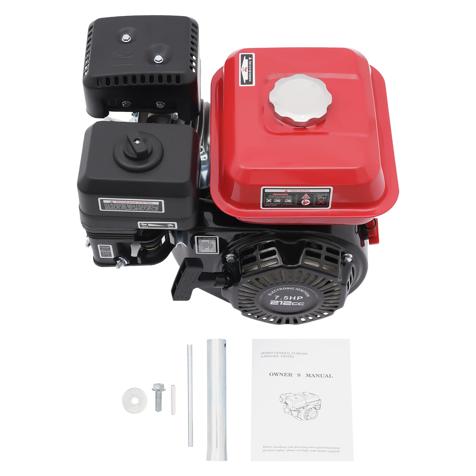 Motor de gasolina de 7,5 CV de 4 tiempos, cilindro único, 4 kW, motor de cartas, motor industrial, bomba de motor, motor de cuerda, motor de gasolina, refrigeración por aire, sistema de disipación de