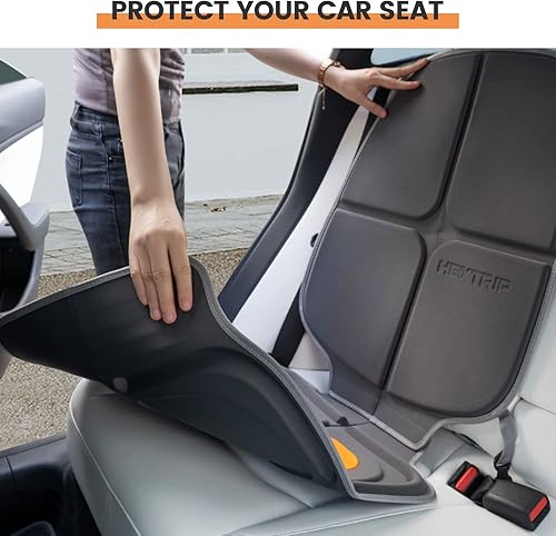 Miniatura 8 de HEYTRIP Protector de asiento de automóvil, paquete de 2 unidades, alfombrilla de asiento de automóvil orientada hacia atráshacia adelante para niños
