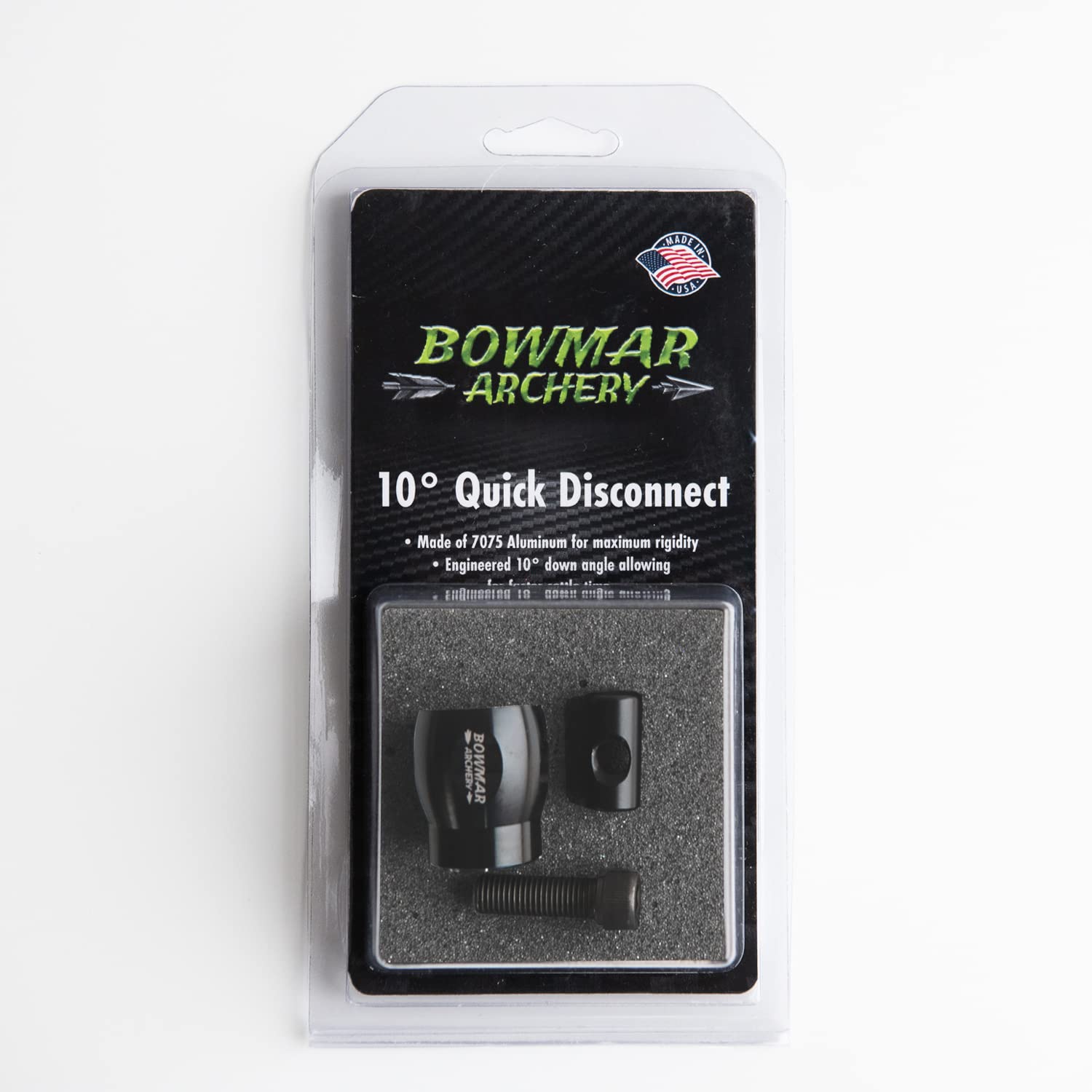 Bowmar Archery Quick Disconnect, Archery Accessories, Made of 7075 Aluminum for Maximum Rigidity, 10 Degree for Faster Settle Time (Black)