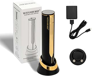 Electric Wine Opener Kit, Rechargeable Wine Bottle Opener Set, Cordless Automatic Corkscrew Gifts for Women And Men with Built-in Foil Cutter Charging Stand, USB Charger Cable (Gold)