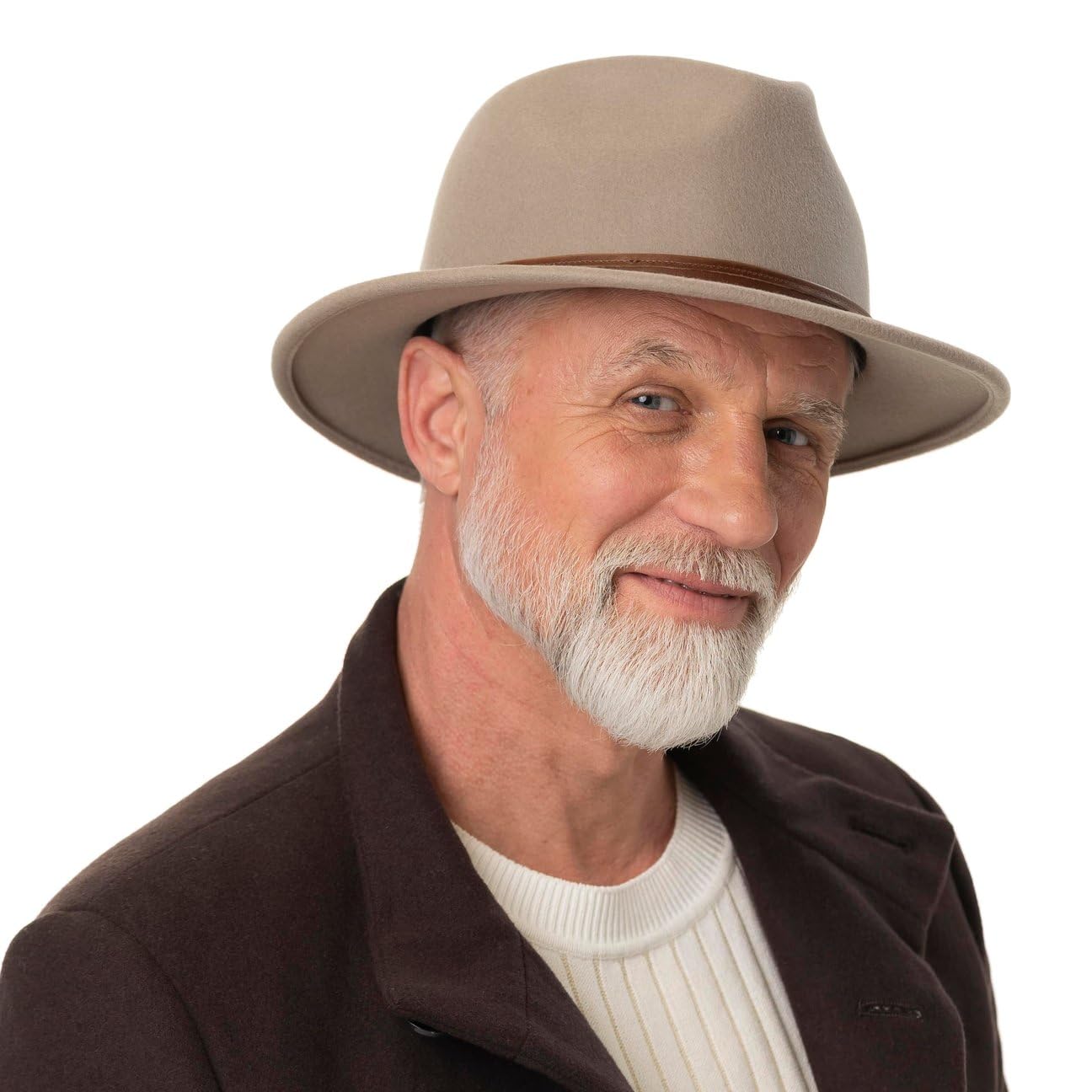 Stetson Scotstown Traveller Wollhut Einfarbiger Eleganter Filzhut Ledergarniturband Made in the EU Unisex Herbst Winter
