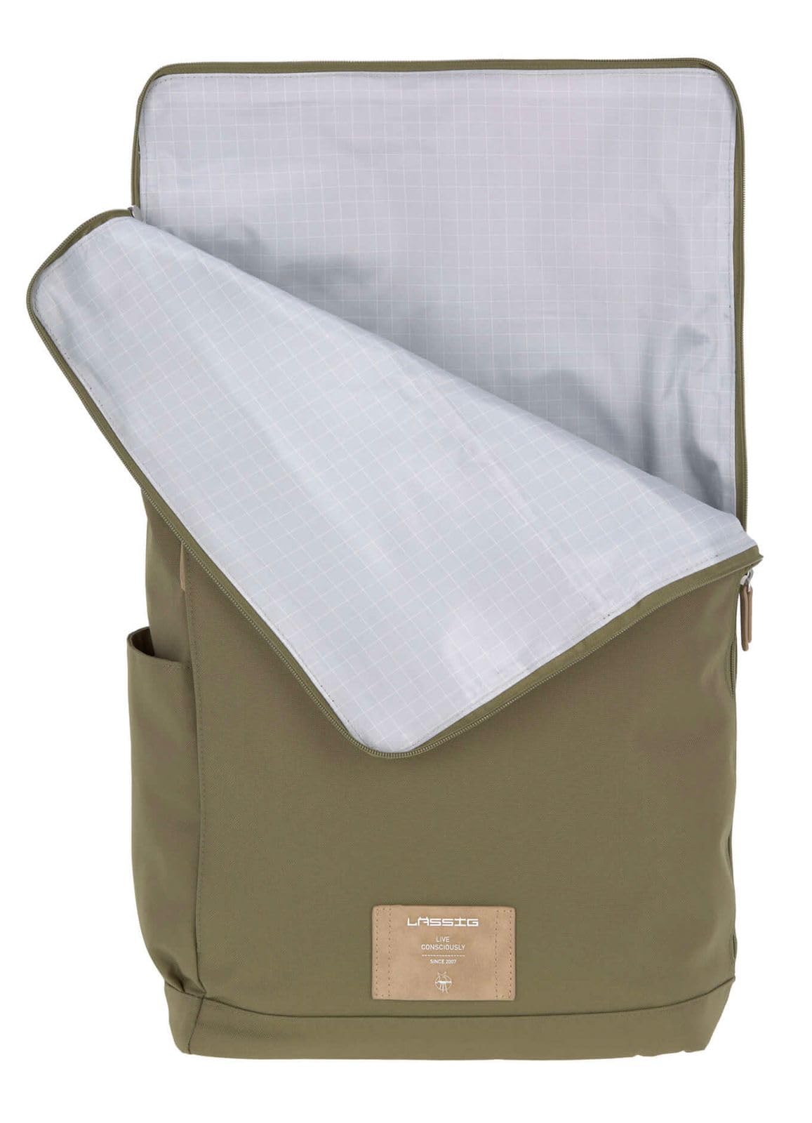 LÄSSIG Wickeltasche, Wickelunterlage, Kinderwagenbefestigung, Flaschenhalter nachhaltig produziert/GRE Rolltop Backpack