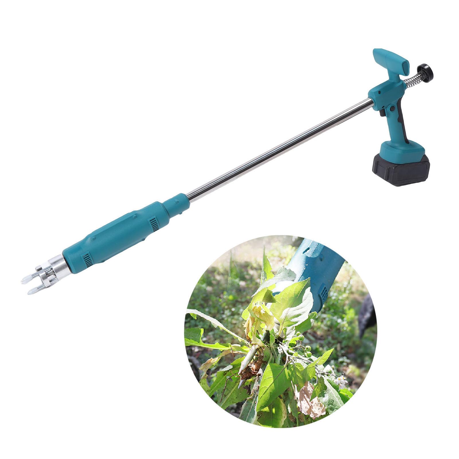 Eujgoov Estrattore Elettrico Senza Fili da 21 V, Tecnologia di Diserbo a Spirale Profonda da 6 Pollici Maniglia Regolabile per Prati Giardini Aiuole Marciapiedi (Spina europea)