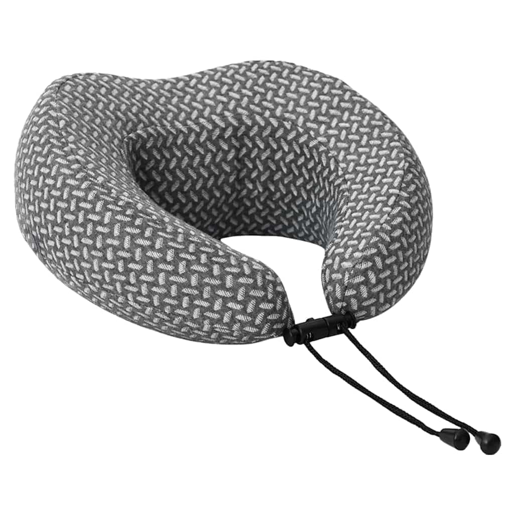 Reisekissen für den Hals aus Polyester 30 x 28 x 14 cm mit Memory-Schaum ergonomisch atmungsaktiv und waschbar inklusive Tragetasche für entspanntes Schlafen auf Reisen