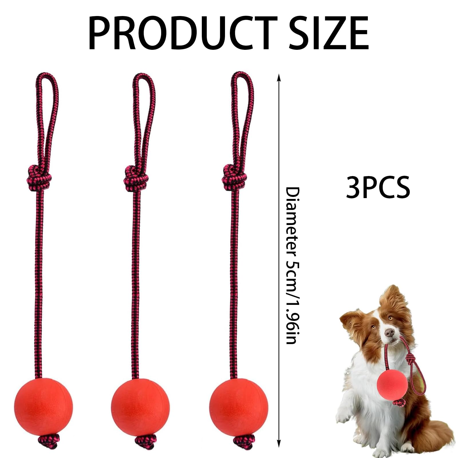 YSBCNK 3 Pack Dog Ball On Rope, Interactive Dog Toys - Image 2