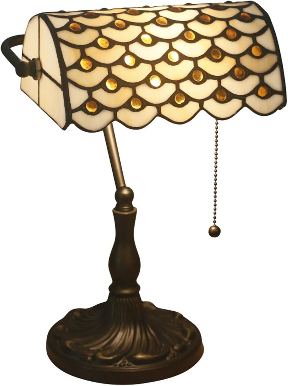 DFAEEKIYO Table Lamp Bedside Minimalist Style Stained Cafe Retro Nightstand