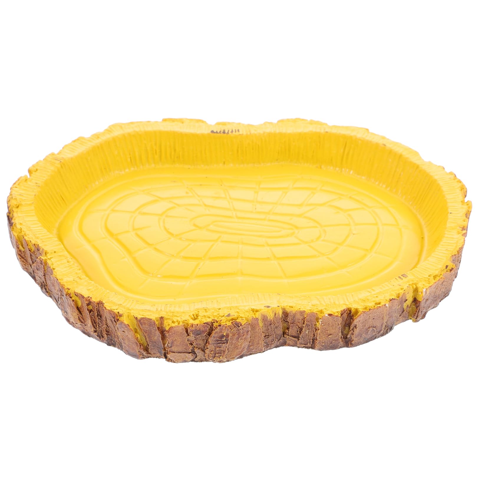 CIYODO Reptile Feeding Basin Durable Food Container for Terrarium Simulation Tree Bark Design for Lizards Turtles and Snakes Easy to Clean and Maintain