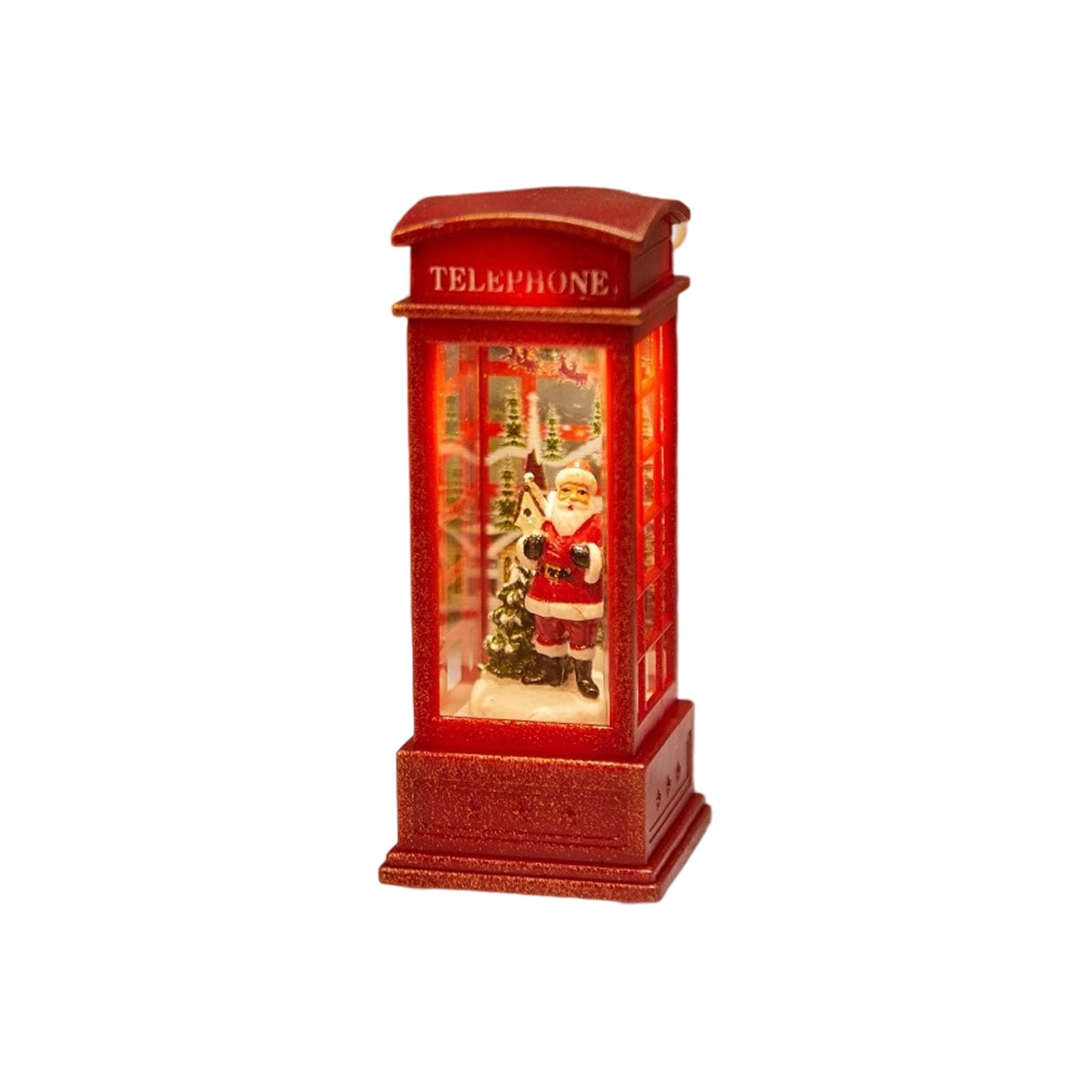 Kalttoy Crystals Look Snowflake Telephone Booth Lamp Christmas Decorative for Window Sill or Shelf Telephone Booth Light Christmas