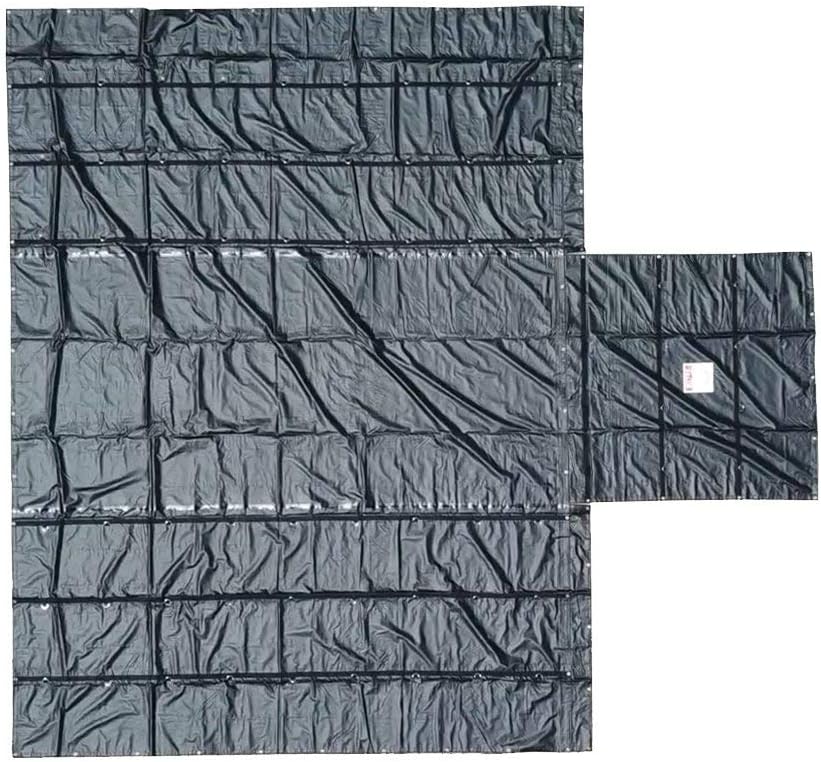 Mytee Products 20' x 27' Flatbed Truck 18 Oz Lumber Tarp with 6 FT Drop - Black Heavy Duty Vinyl Waterproof Tarp for Trailers to Protect Cargo from Wind, Rain, Snow and Sun