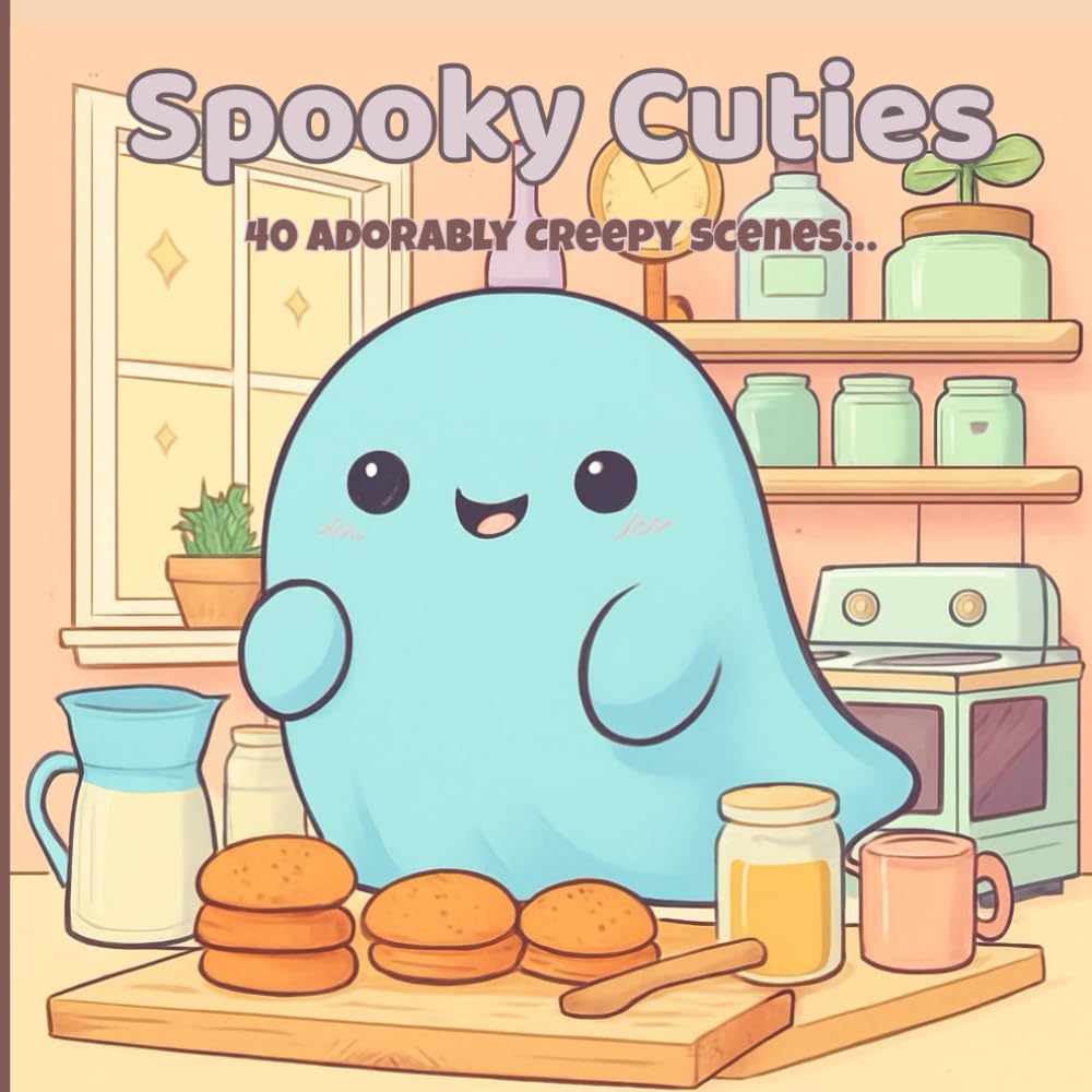 Spooky Cuties: A Creepy & Cozy Coloring Book for Teens and Adults: 40 Adorably Creepy Scenes Featuring Ghosts, Witches, Monsters & More — A Kawaii Adventure