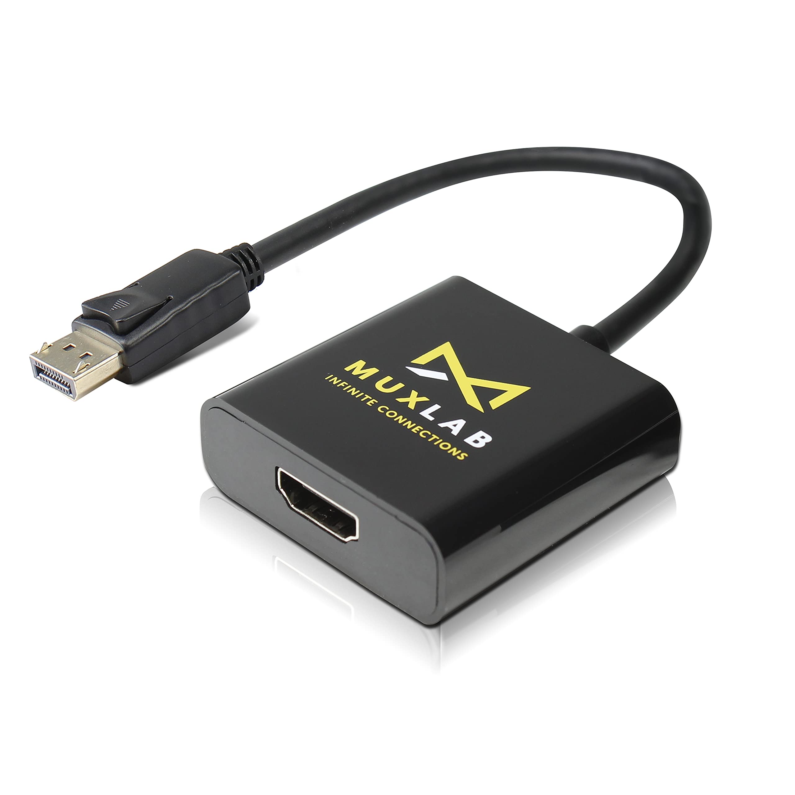MuxLab 4K Active DisplayPort to HDMI Adapter | Male to Female | DP to HDMI Adapter| HDR 4K@60 | Compact Design | Plug and Play | for PC, Laptop | No External Power Required| HDCP Compliant