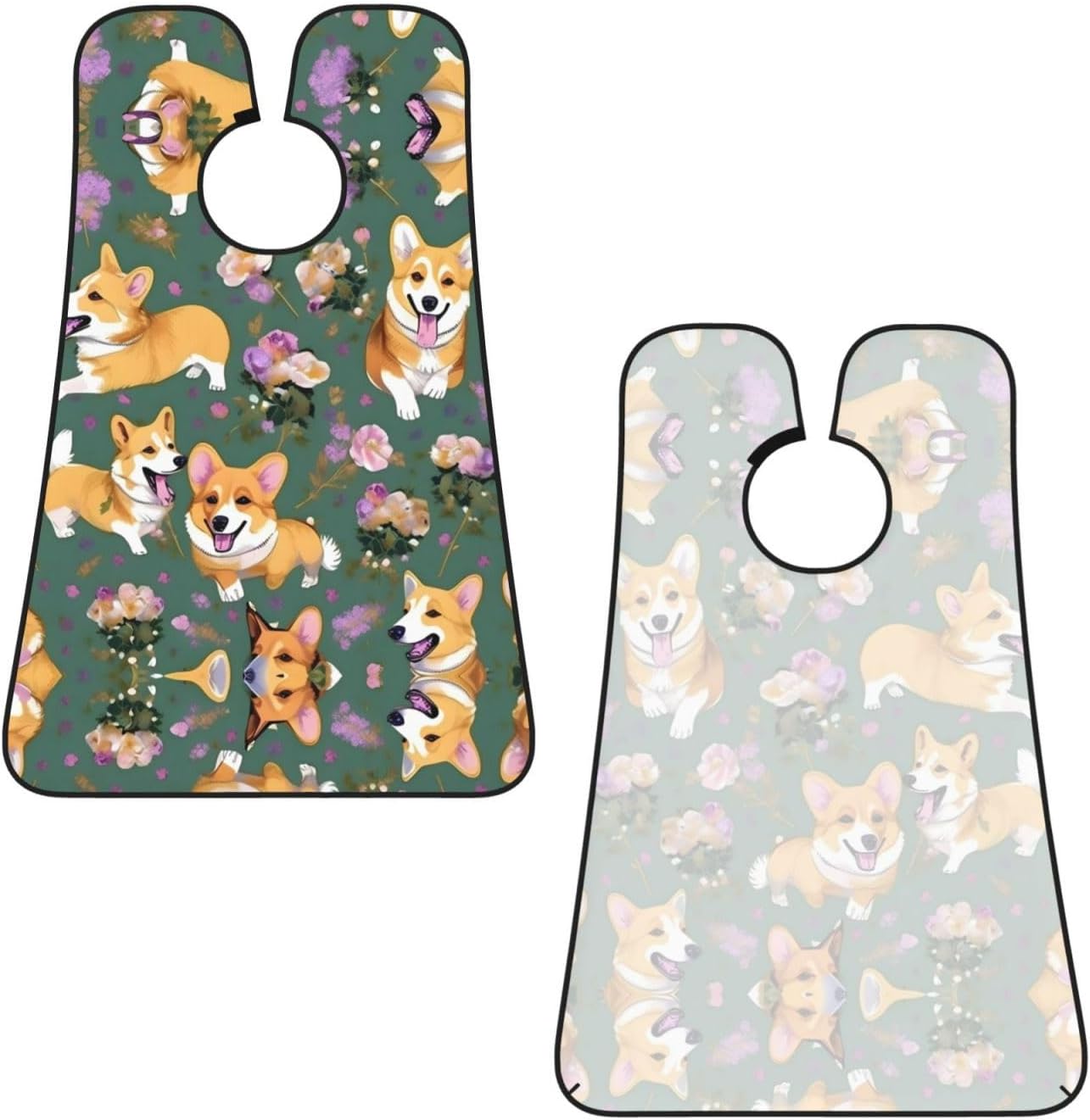 Corgi Floral Flowers Print Beard Bib Apron, Shaving Apron For Dad, Men'S Hair Catcher For Shaving Best Gifts For Dad