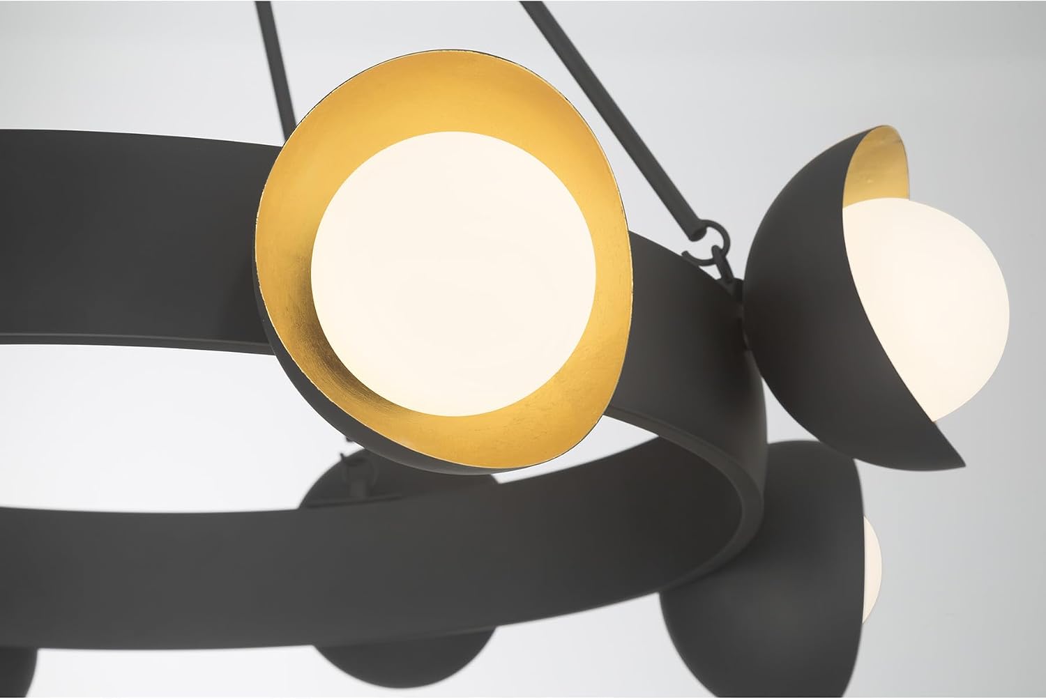 Savoy House 1-2411-8-343 Pierson Modern White Opal Glass Chandelier, 8-Light 480 Total Watts, 29" H x 33" W, Black Cashmere and True Gold