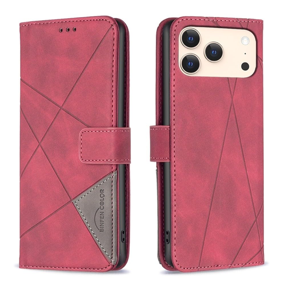 Étui de protection en cuir iPhone 8 Plus rouge avec clapet élégant