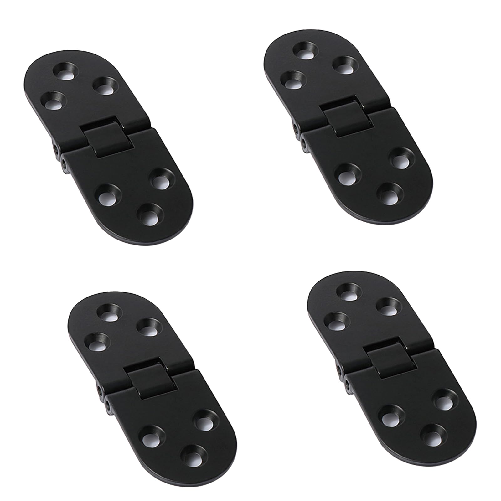 Leliafleury 4Pcs Folding Flip Top Hinge Zinc Alloy 180 Degree Folding Table Hinges for Table Cabinet Closet Door Furniture (Black)