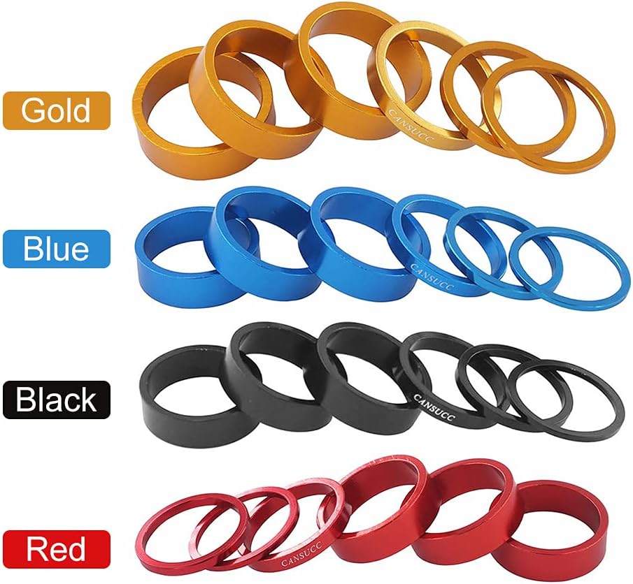 Aluminum Alloy Bike Headset Stem Spacer Fork Washer Cap for Road Bike Cycling Ring Gasket for Cycling for Bikes(Blue)