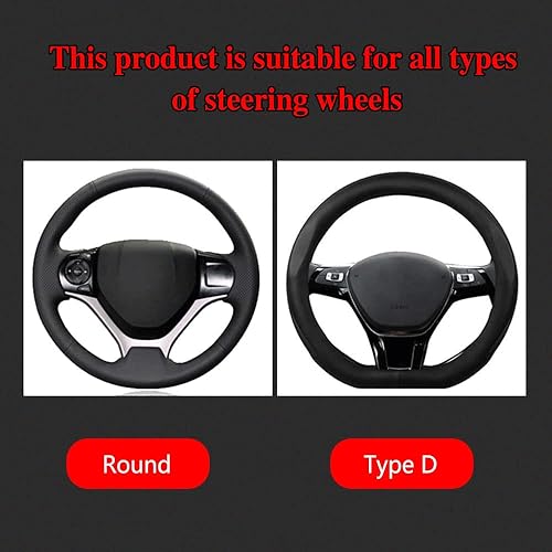 Miniatura 3 de Funda para volante de automóvil, funda de microfibra de piel sintética de 15 pulgadas, transpirable, antideslizante, accesorios para volantes para