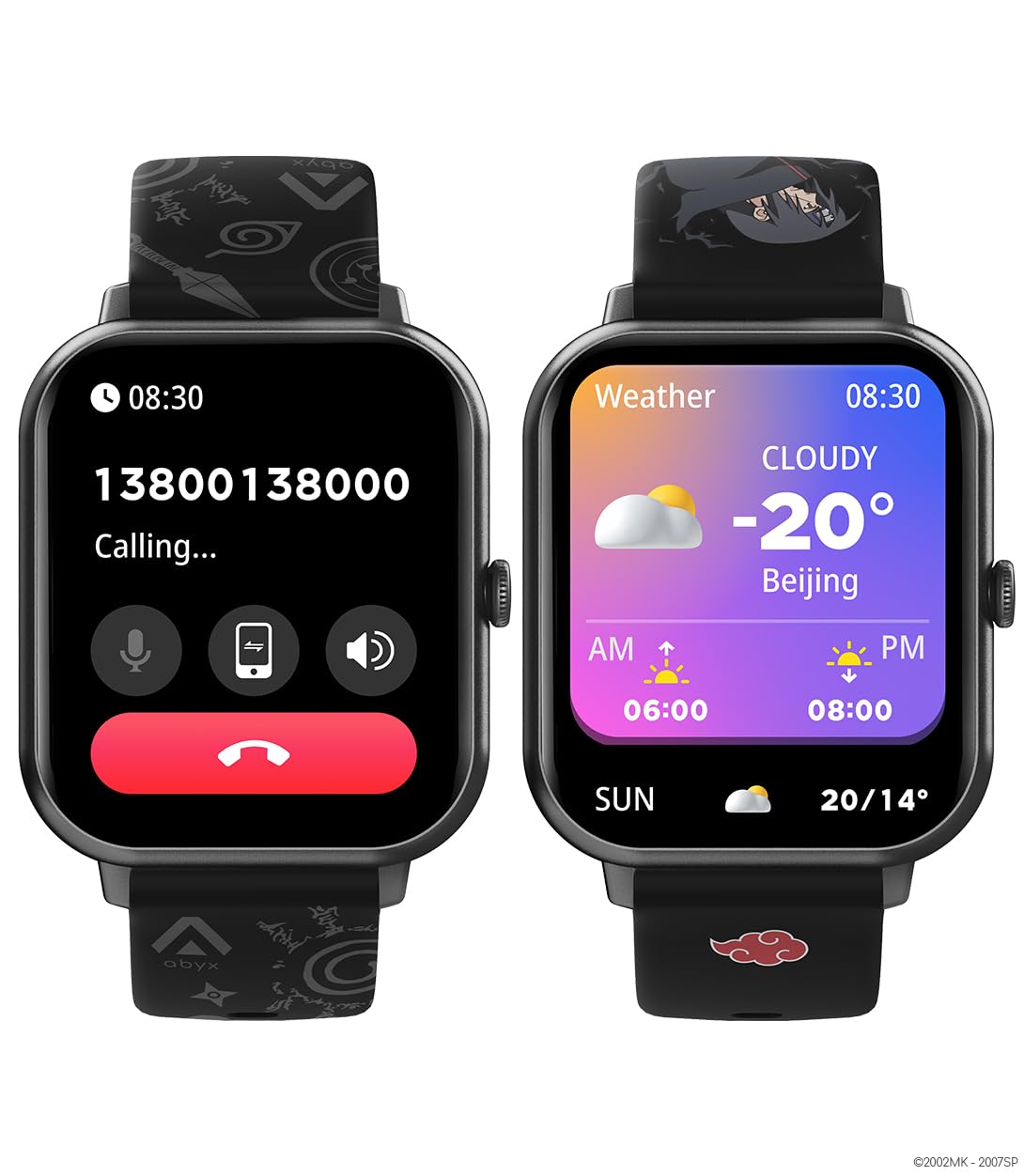 Abyx FIT Touch 3 Naruto Edition Montre connectée – Appel Bluetooth, 123 Modes, écran Tactile Complet TFT 1,83", IP67 étanche, Fonctions de santé, Notifications Push