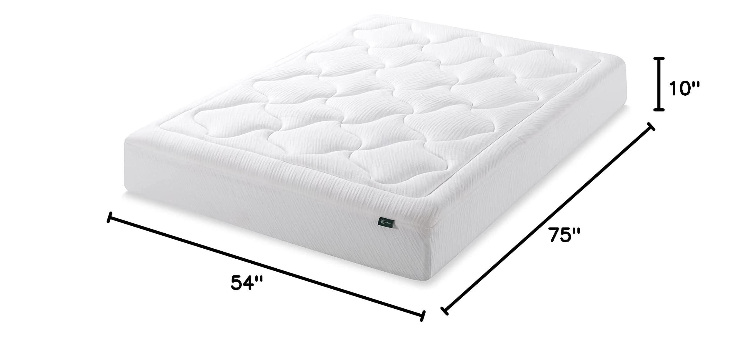 ZINUS 10 Inch Cloud Memory Foam Mattress / Pressure Relieving / Bedin